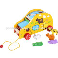 Nouveaux jouets de voiture de design remorque de combat d&#39;animaux OEM jouets d&#39;artisanat en bois pour enfants EZ5110